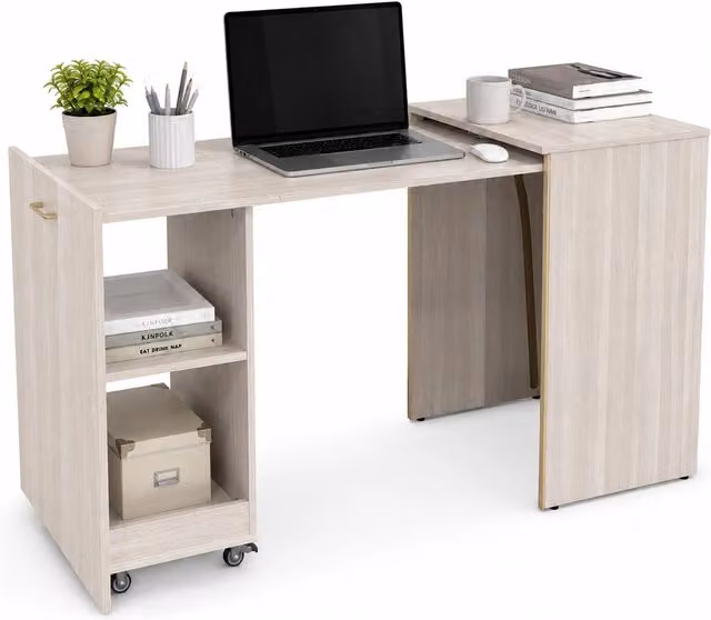 Mobile Scrivania a Scomparsa Salvaspazio Giordanoshop Colore Beige in MDF Laminato – 1