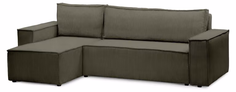 Divano a tre posti con funzione letto, modello Agi, finitura verde noce