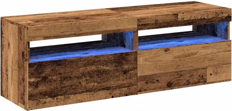 Mobili Porta TV con LED 2 pz Legno Antico in Legno Multistrato