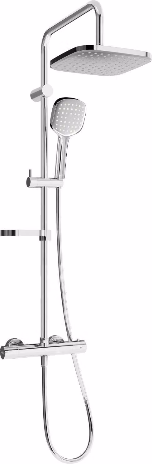 Mexen KX33 set doccia a parete con soffione e rubinetto termostatico, cromo - 771503391-00