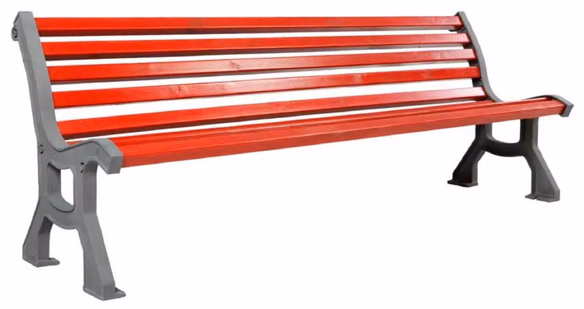 Casa Padrino panchina da giardino in stile industriale rosso/grigio 183 cm