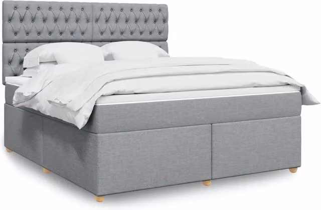 Giroletto a Molle con Materasso Grigio Chiaro180x200 cm Tessuto 3293666
