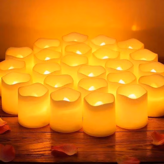 Set di 24 luci LED scintillanti – illuminazione sicura, senza fiamma – ideale per decorazioni natalizie, matrimoni e composizioni pasquali – classe di efficienza energetica F