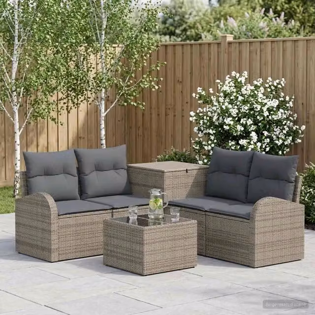 Set di divani 6 pz Grigio e Grigio Scuro 55 x 55 x 37 cm 3447190