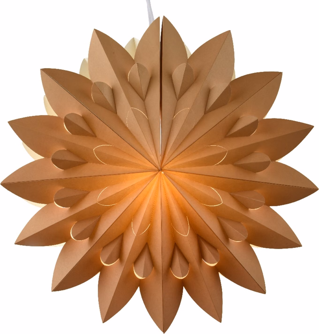 Stella di Natale a LED - Ø 40 cm - Marrone - Carta - con timer