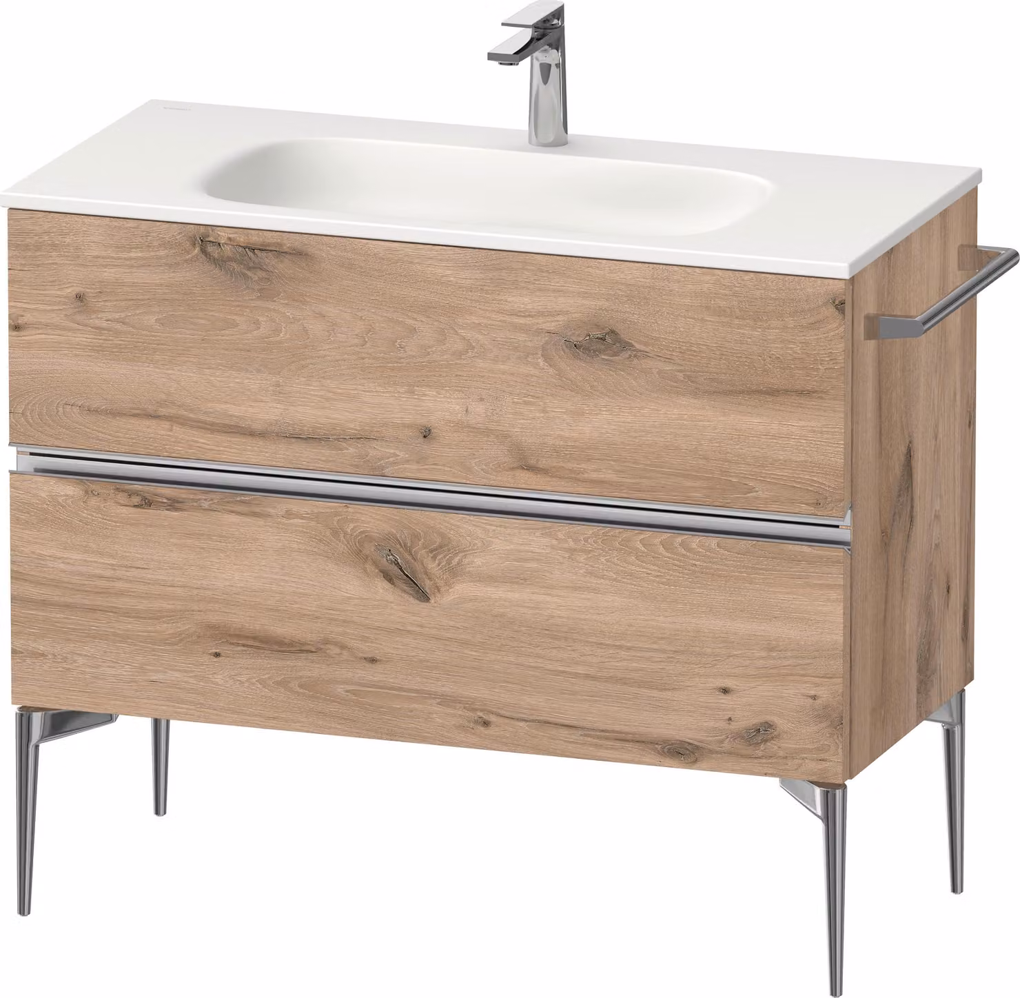 Duravit Sivida bâti-support pour lavabo, 2 tiroirs, poignée profilée chromée, 1010x477x592mm, pour Sivida, SV4652010550000, SV4652010550000