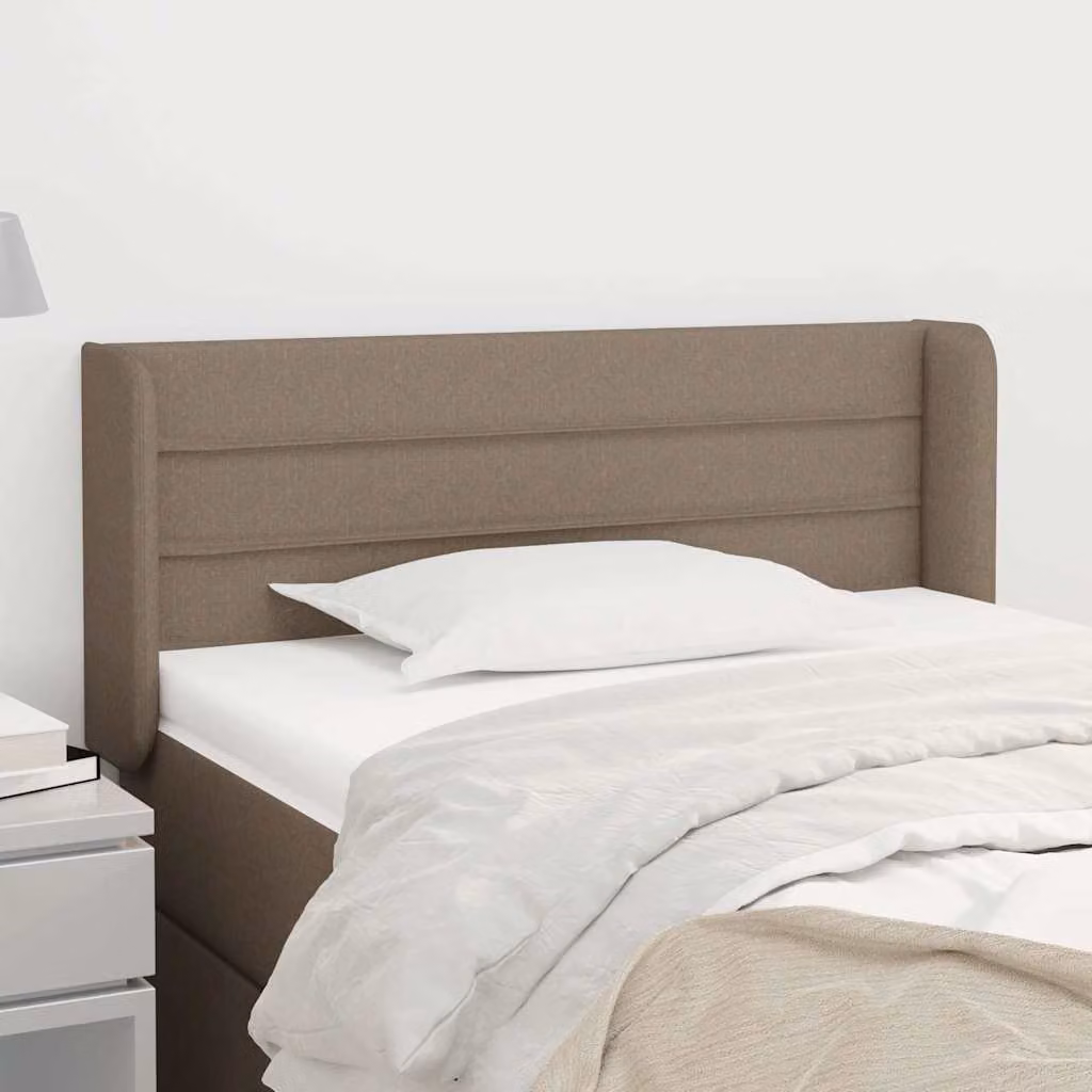 Testiera ad orecchio vidaXL in tessuto color tortora L: 93 cm, P: 16 cm, H: 78-88 cm