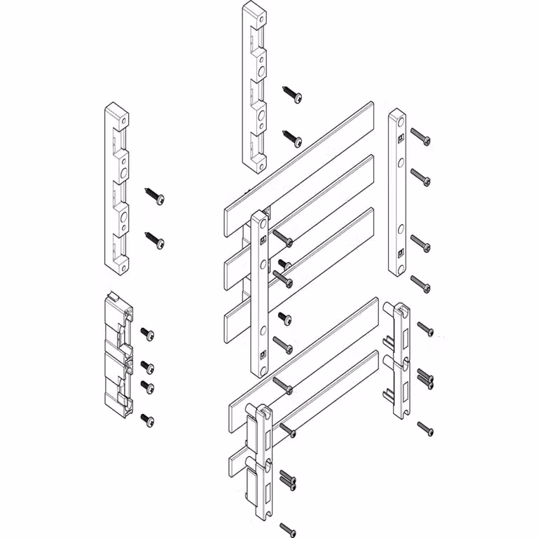 Modulo barra collettrice ABN a incasso 1FB/3RE 60 mm con rame 30x5 mm, a 5 poli, EBM 70 mm MTSC13745