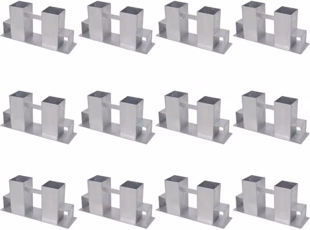 Set di 12 supporti per legna da ardere vidaXL in acciaio color argento