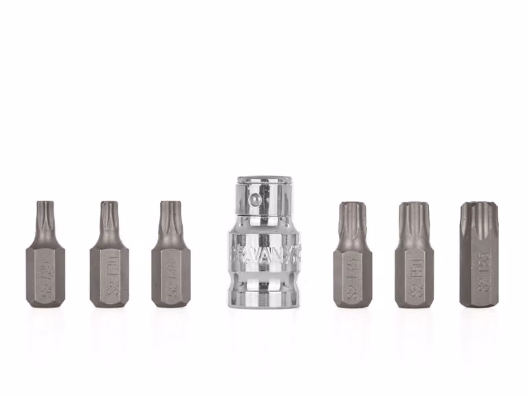 Set di punte per cacciavite Torx, da T25 a T55, composto da 7 pezzi