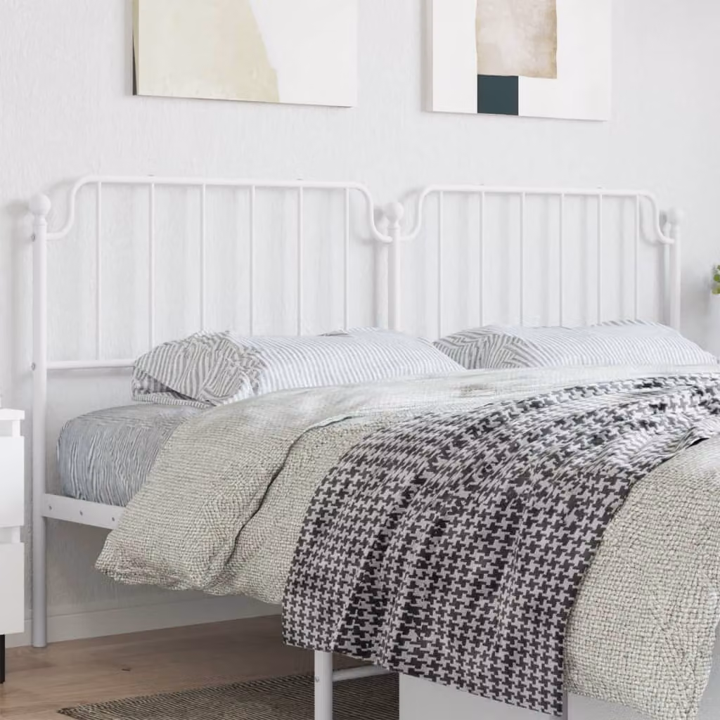 Testiera di ricambio vidaXL in metallo bianco laccato per camera da letto, L: 200 cm