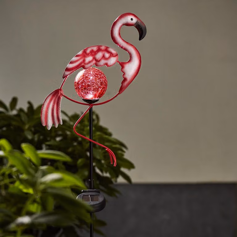 Decorazione solare da giardino a led Fenicottero
