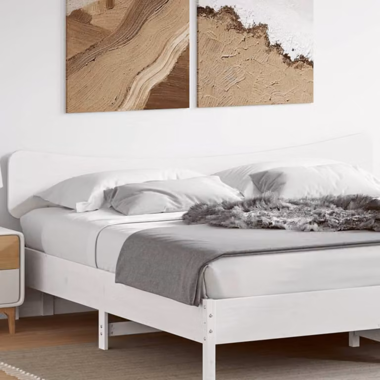 Testiera per letto vidaXL in legno massello di pino bianco stile rustico 205,5 cm