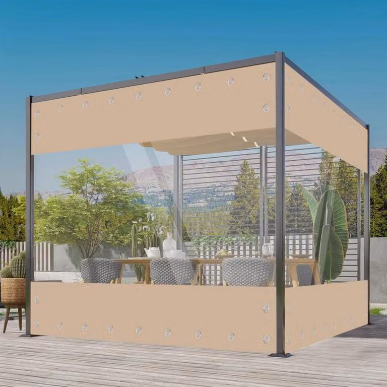 Telo protettivo trasparente in PVC, 650 g/m², impermeabile, dimensioni 2,1 m x 3 m, colore kaki, con occhielli