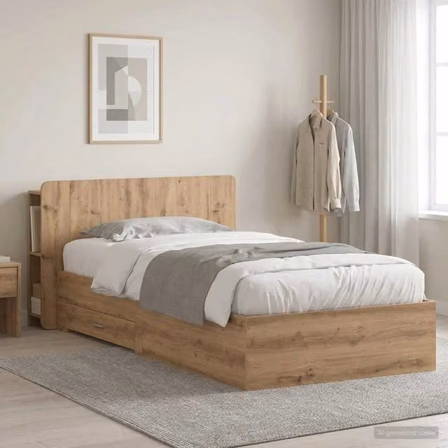 Telaio del letto con storage Rovere Artigianale 90 x 190 cm 3433709