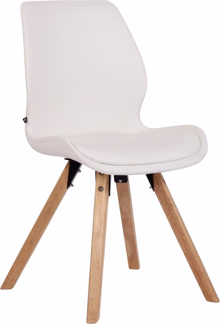 Sedia per visitatori, sedia per ospiti - Posizione di seduta confortevole - Opzioni plastica/velina/tessuto | Colore: bianco | Materiale: Pelle finta