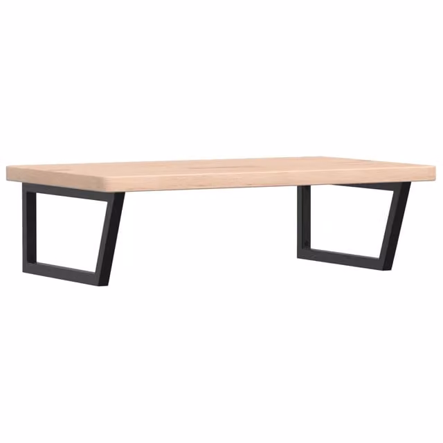 Ripiano a parete per lavabo DESIGN IN in acciaio nero e rovere massello, L: 60 cm, P: 25 cm