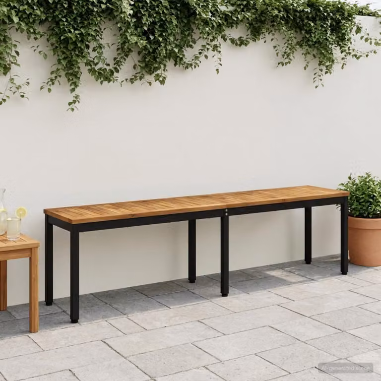 Panchina da giardino vidaXL in legno di acacia massello L: 161 cm, P: 35 cm, H: 45 cm