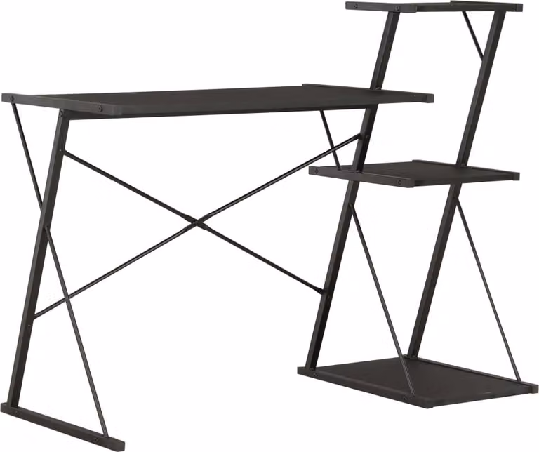 Maison Exclusive - Scrivania con mensola, nera, 116×50×93 cm