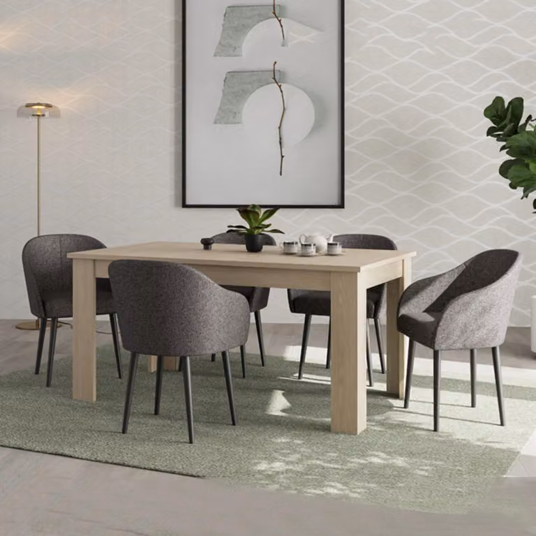 Rifred - Tavolo Fisso, 160x90x77h cm Marrone Rovere, 8 Posti