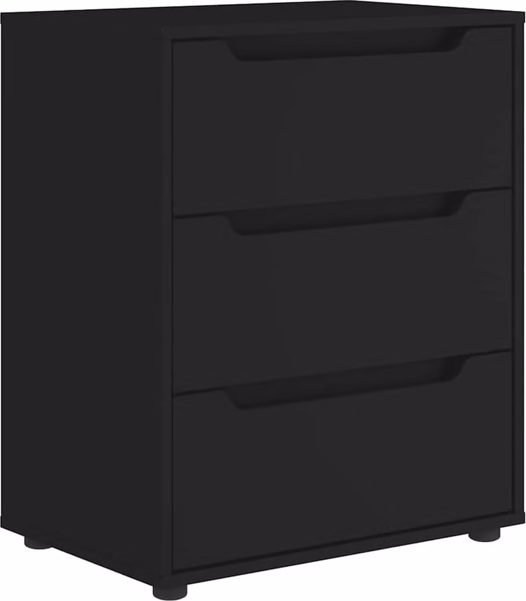 Credenza VISNES Nera 60x40x73 cm in Legno Multistrato
