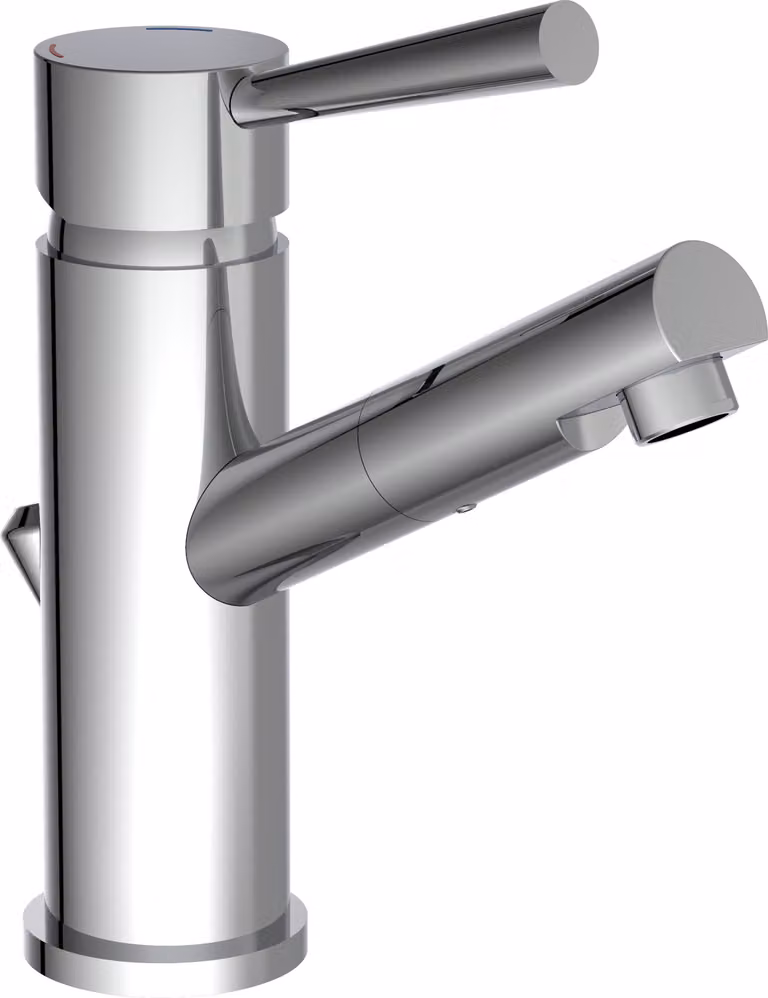 Miscelatore per lavabo SCHÜTTE CORNWALL con tirante, rubinetto da bagno con scarico a scomparsa, cromo