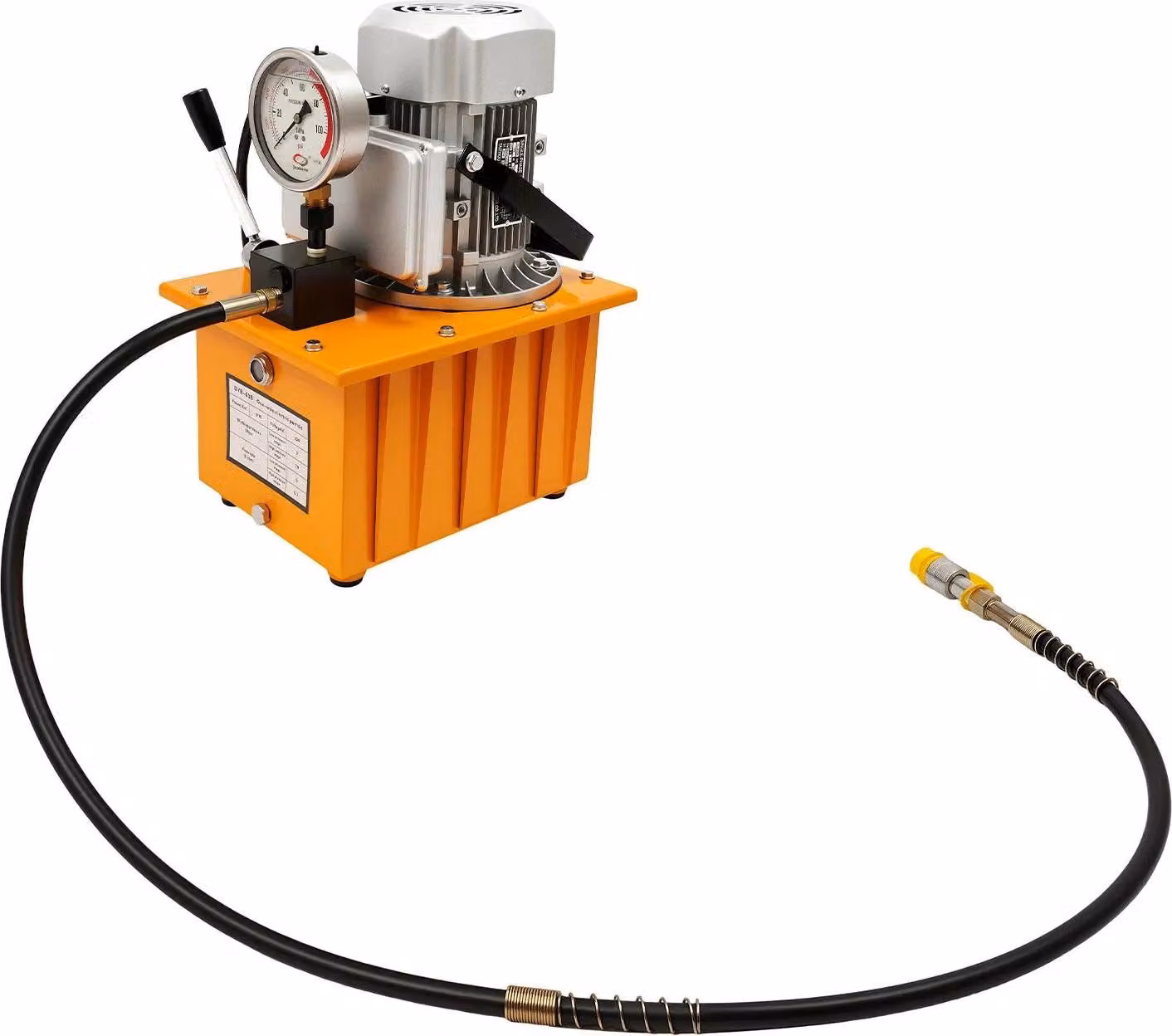 Pompa idraulica elettrica - 750 W - Serbatoio da 7 litri - Pressione 290-10152 PSI - Motore da 1400 giri/min - Con tubo dell'olio - Per attrezzature idrauliche