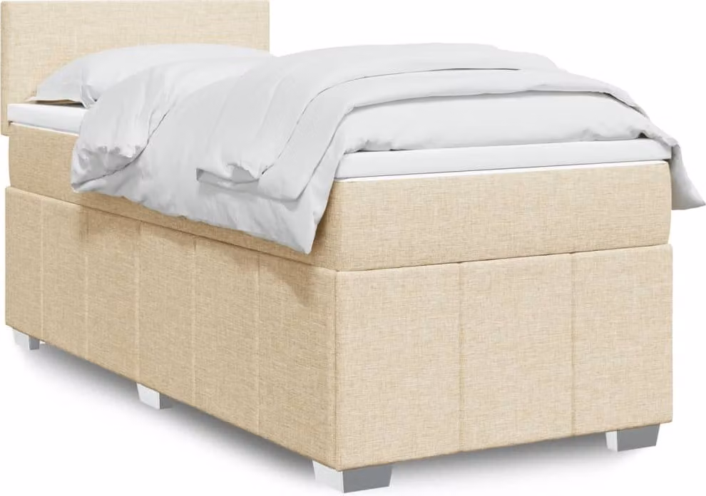 Maison Exclusive - Letto boxspring con materasso Crema 90x200 cm Tessuto