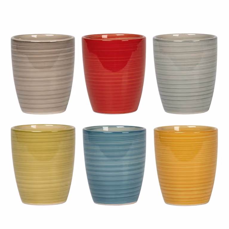 Set di 6 bicchieri multicolor Tipika in stoneware GUSTO CASA da 35,5 cl