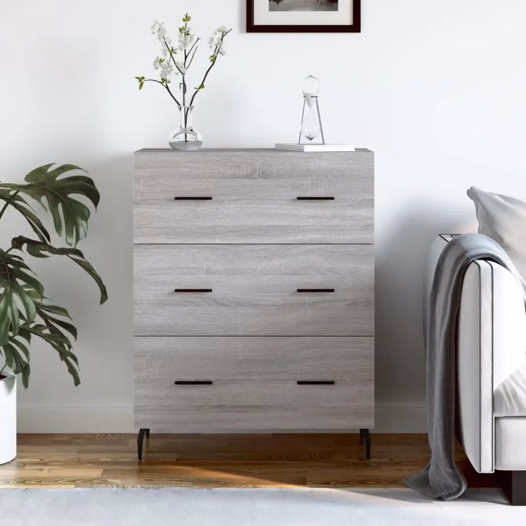 Credenza Buffet e Madia in Legno Multistrato Grigio Sonoma L: 69,5 cm, P: 34 cm, H: 90 cm – 2