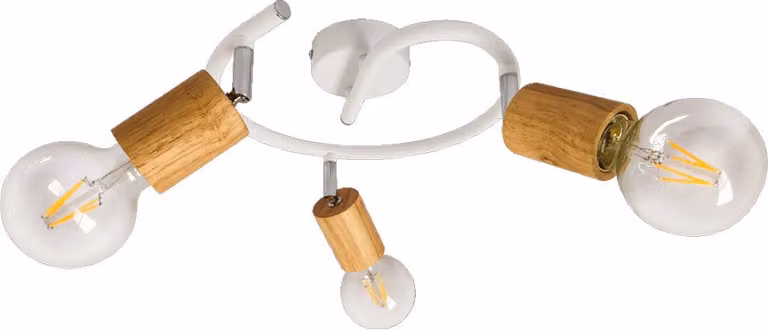 Plafoniera VEDMA 3xE27/G80/40W, legno chiaro/bianco opaco L: 250, L: 110, H: 250, attacco E27, dimmerabile