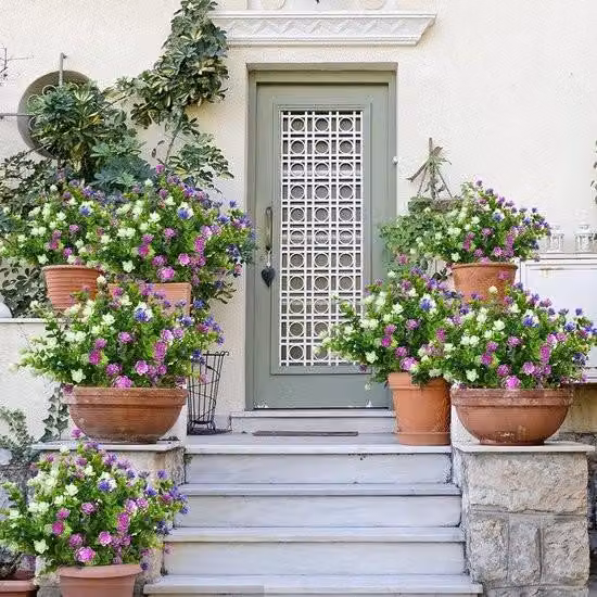 6 mazzi di fiori artificiali da balcone fiori artificiali resistenti alle intemperie piante artificiali da esterno bouquet piante da balcone resistenti ai raggi UV come vere per balcone box giardino interno esterno (tipo