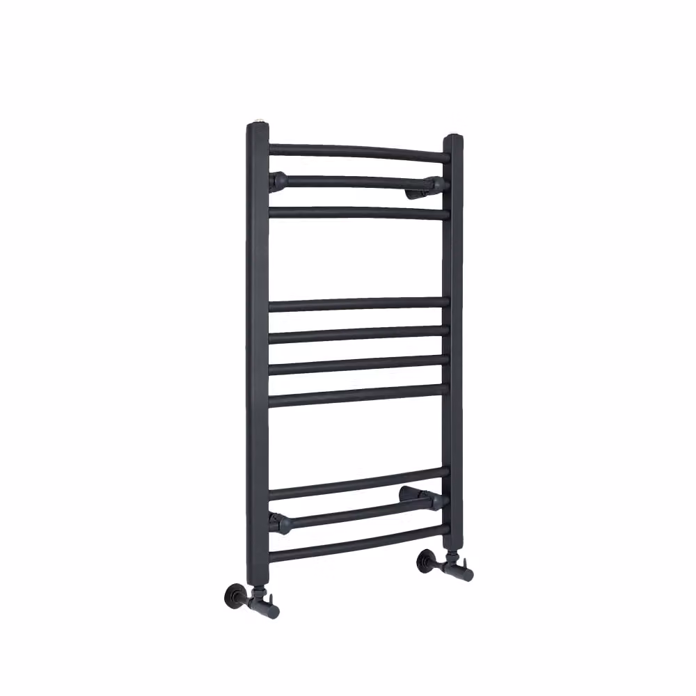 Scaldasalviette di Design Antracite - Termoarredo Bagno Curvo - 800 x 500mm - 300W - Artle