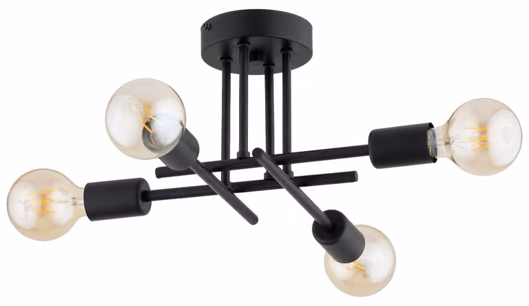 Lampada a sospensione con bracci incrociati DAKAR nera 4xE27x15W in metallo, dimensioni: 20x41x41 cm, IP20 Alfa