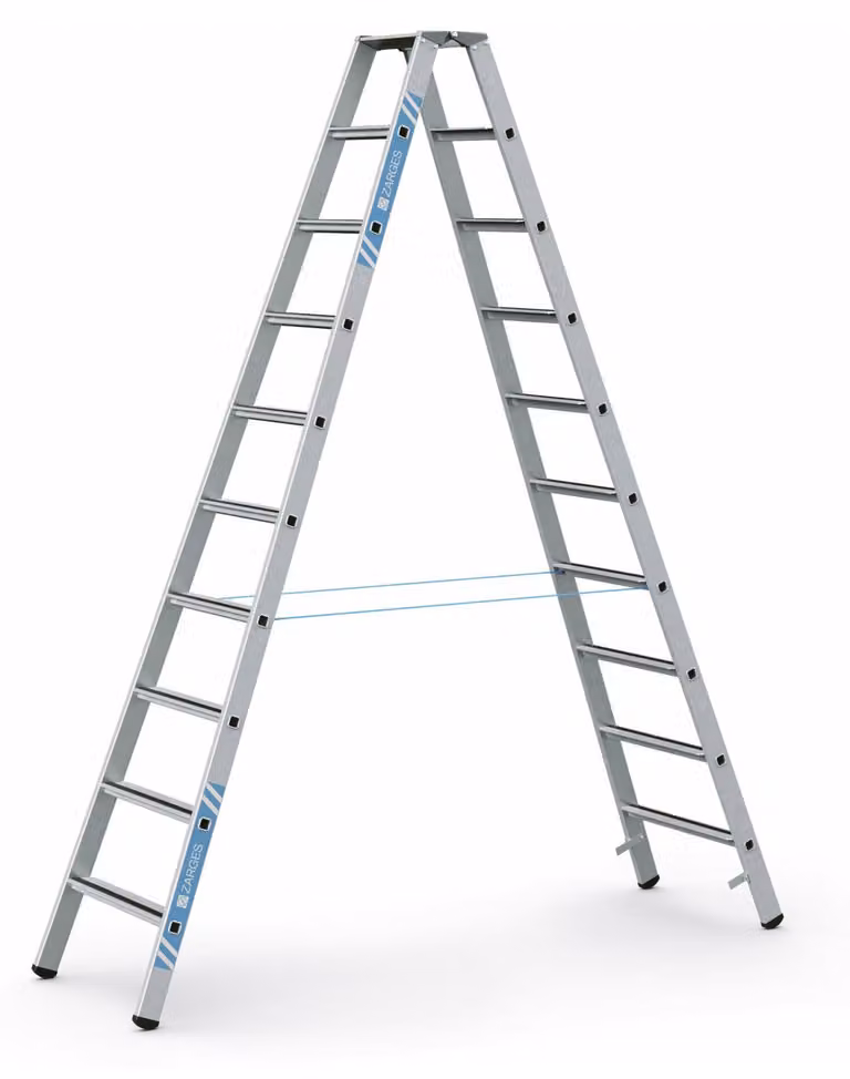 Scala a pioli con bordi rifiniti Zarges, anodizzata Saferstep B, 2x10 pioli