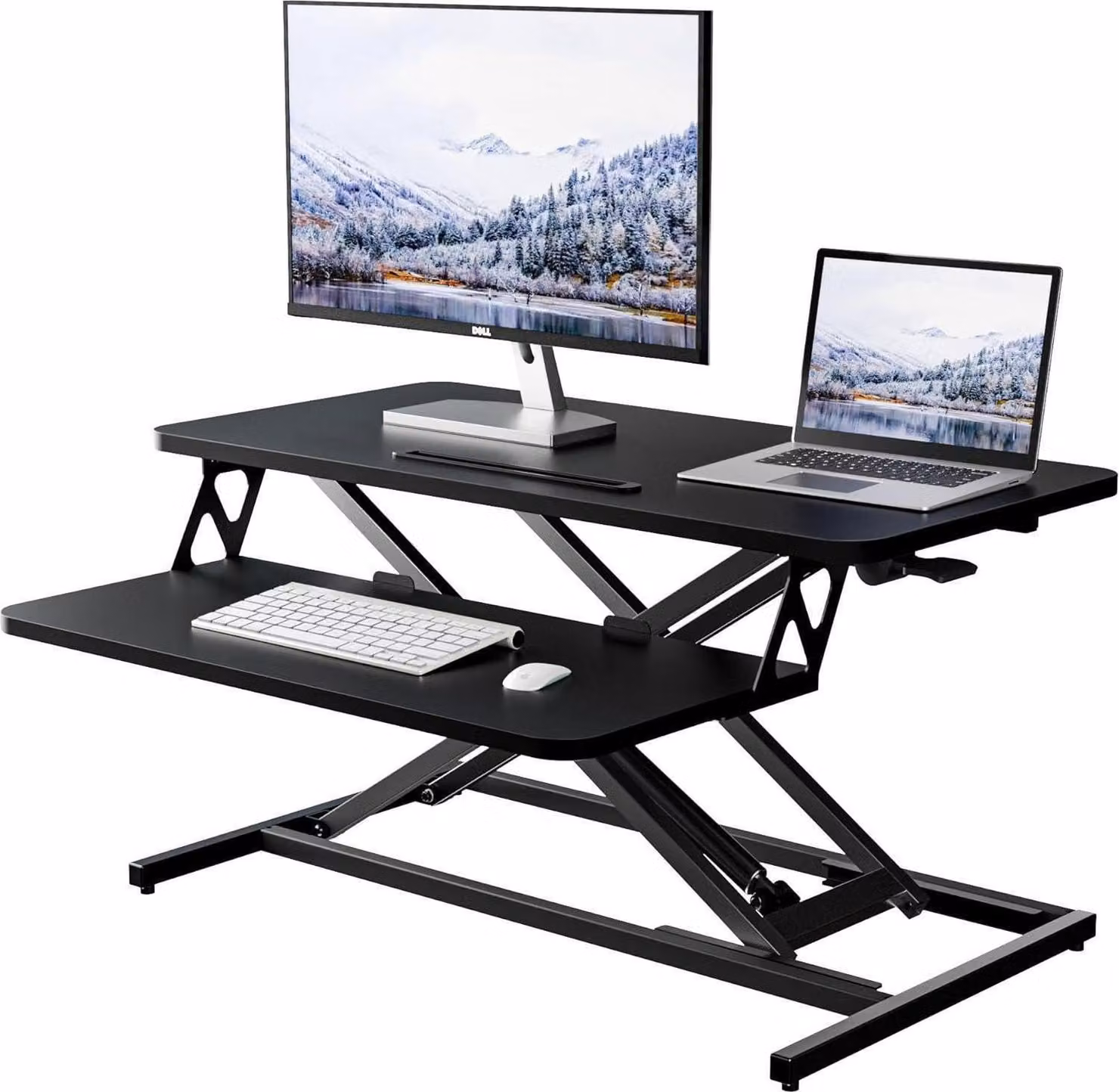 Attacco per scrivania Stand-Sit regolabile in altezza nero 80x40cm