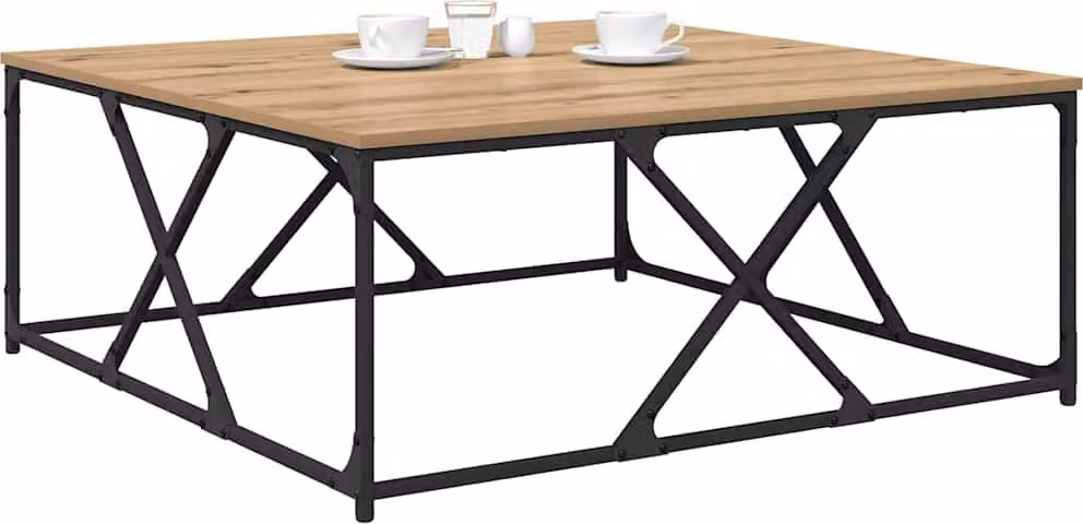 Tavolino da salotto Rovere artigianale 100 x 100 x 40 cm