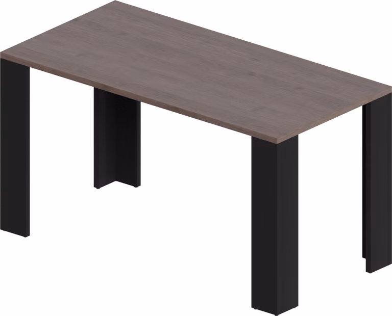 POKAR Tavolo da pranzo, Tavolo da pranzo, Tavolo da cucina, Scrivania, Dimensioni:175x80, Colore:Rovere Davos + Nero