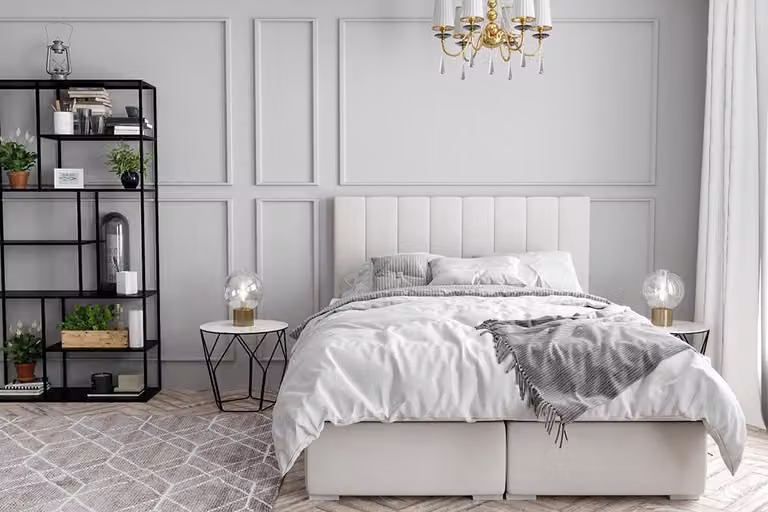 Boxspring Bett Hotel Doppel Luxus Betten Polster Bettkasten Funktion Beige