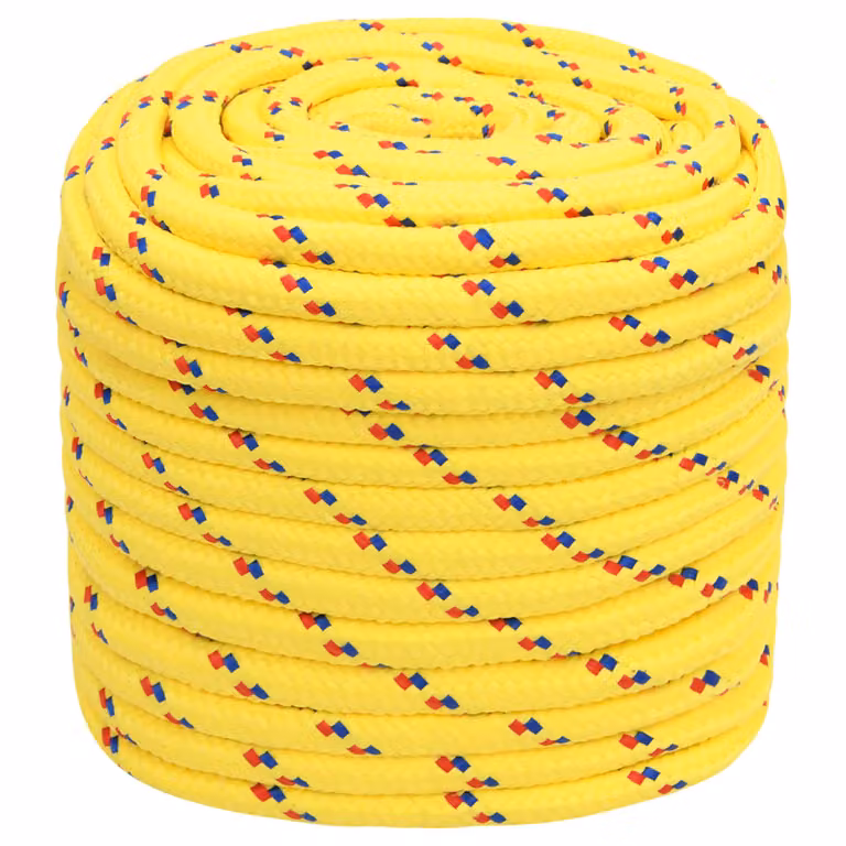Corda multiuso vidaXL in plastica gialla, diametro 18 mm, lunghezza 100 m, carico massimo 1995 kg
