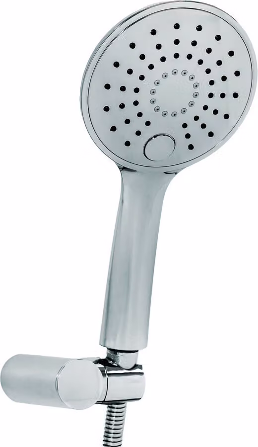 Set di rubinetto e doccetta Aloni Slim, con flessibile doccia e supporto a parete, finitura bianco cromato