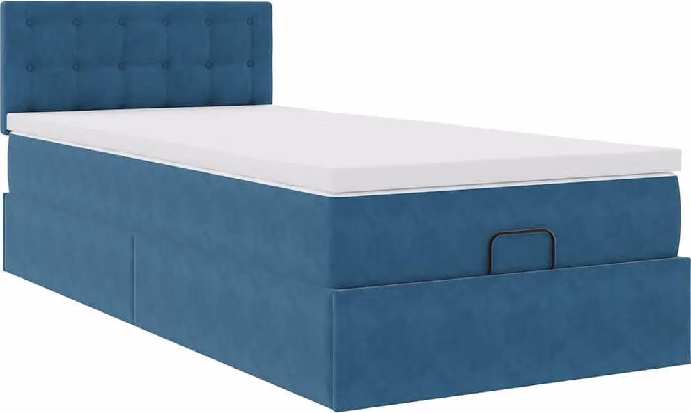 Struttura Letto Pouf con Materasso 80x200 cm Velluto