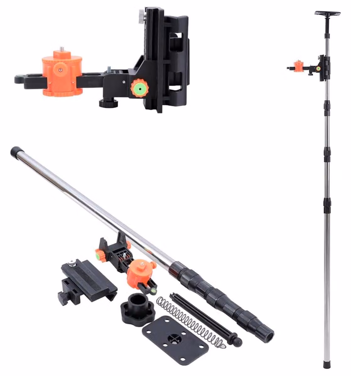 Telescopico laser, da 115 a 400 cm, in acciaio inossidabile, completo di supporto e custodia
