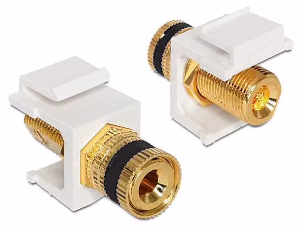 Keystone Modul Polklemme > Gewindebuchse schwarz / weiß