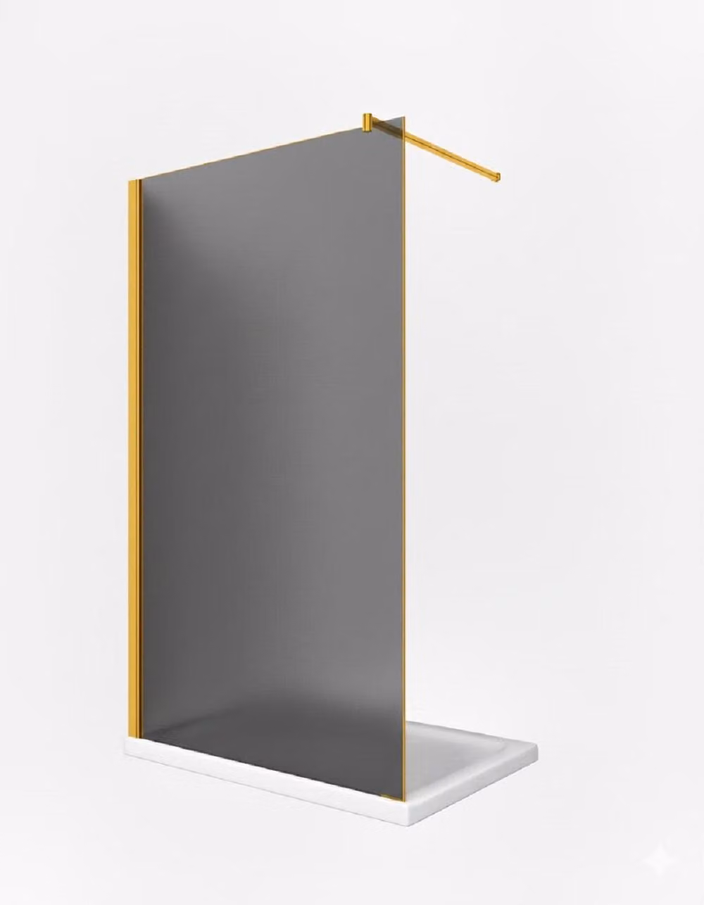 Glaswerk Westfalen - Porta doccia LiLy, 120x200 cm, vetro grigio, finitura oro