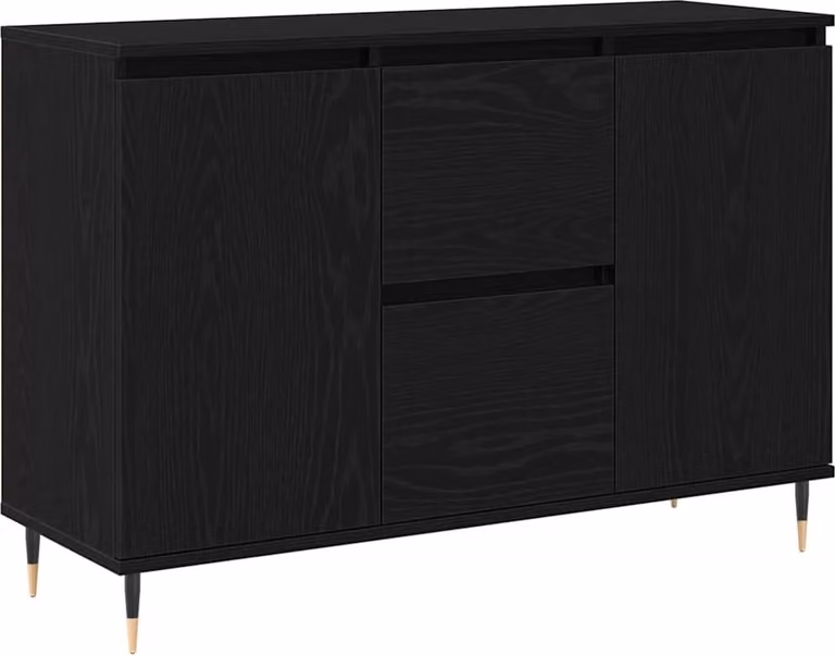 Credenza Rovere Nero 101,5 x 35 x 70 cm Legno multistrato