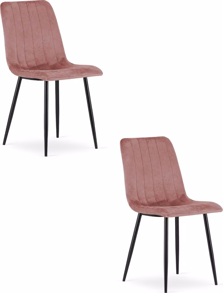 Sedia LAVA - velluto rosa / gambe nere x 2