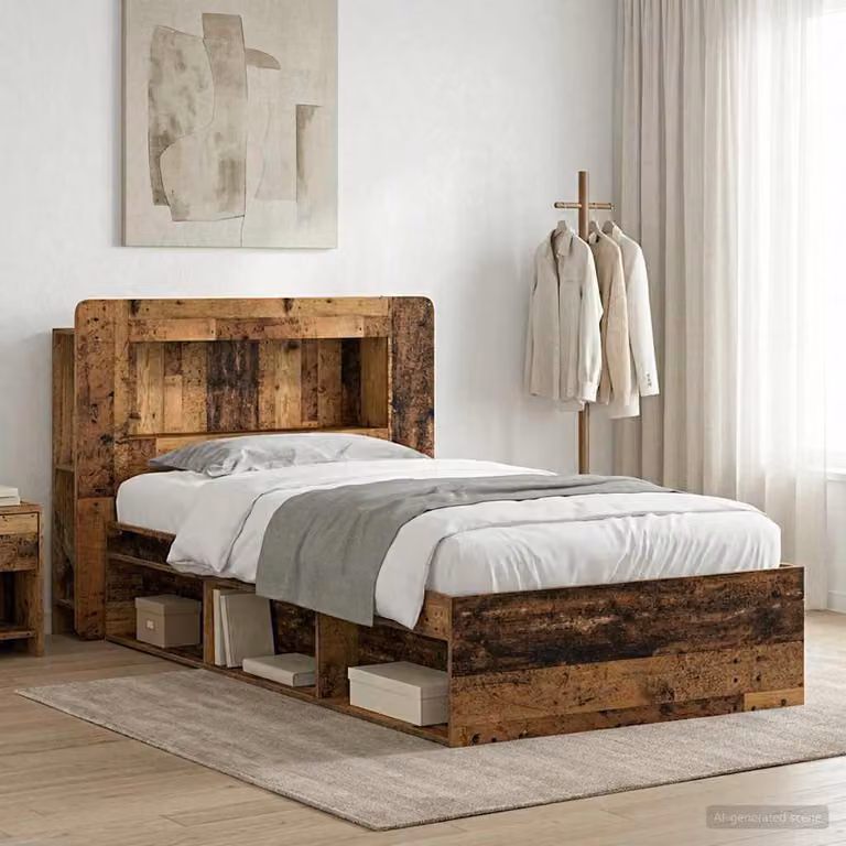 vidaXL Telaio del letto moderno con cassetti in legno color marrone L/P: 200 x 100 cm