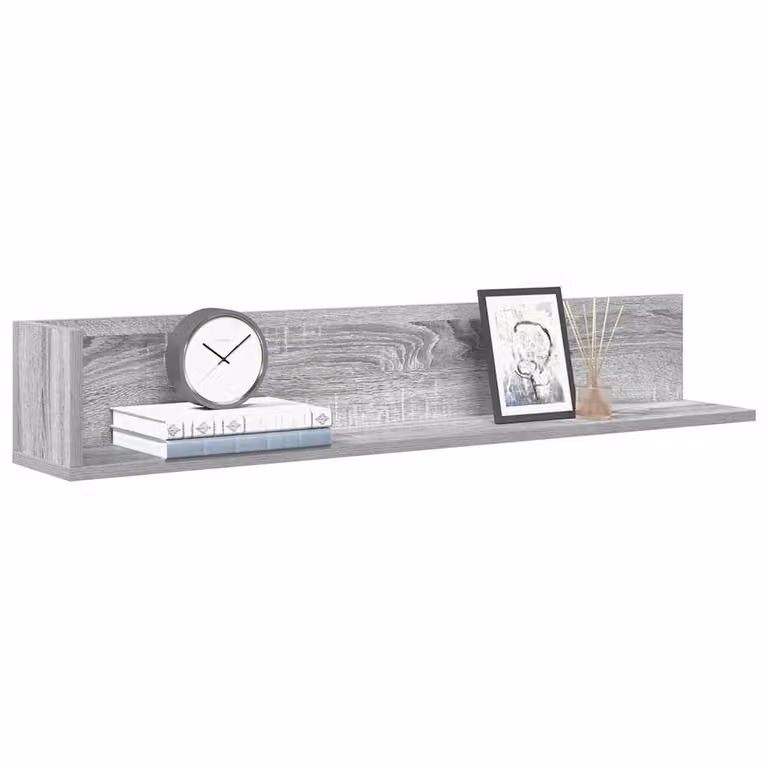 Set di 2 mensole da parete vidaXL in MDF color Grigio Sonoma, L 100 x P 16,5 x H 16,5 cm