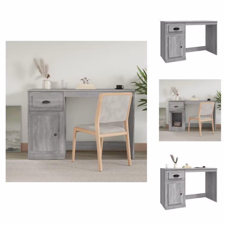 vidaXL Scrivania con cassetto grigio Sonoma 115x50x75cm - Scrivanie